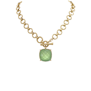 Square Stone Pendant Necklace