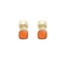 Bold Square Stone Textured Earrings