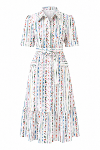 Karlie French Floral Belted Midi Dress