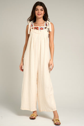 Relaxed Shoulder Tie Jumpsuit