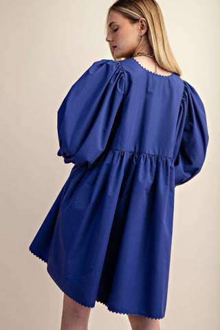 I Blue It Lace Trim Dress