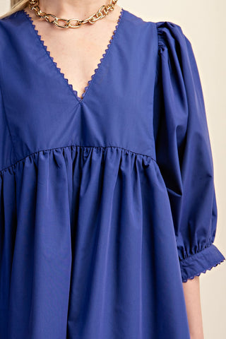 I Blue It Lace Trim Dress