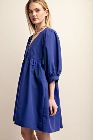 I Blue It Lace Trim Dress