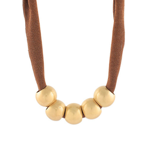 Chunky Beaded Mesh Necklace