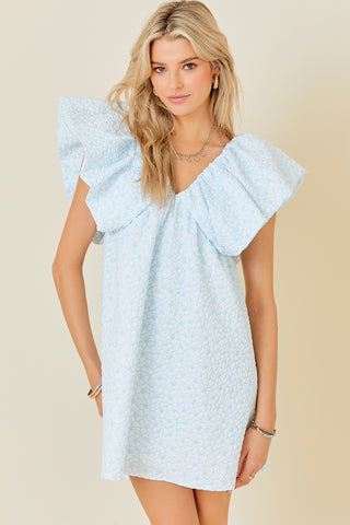 Ruffle Someone Up Floral Jacquard Dress