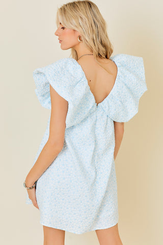 Ruffle Someone Up Floral Jacquard Dress