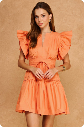 Poplin Perfection Tie Waist Dress
