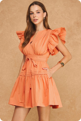 Poplin Perfection Tie Waist Dress
