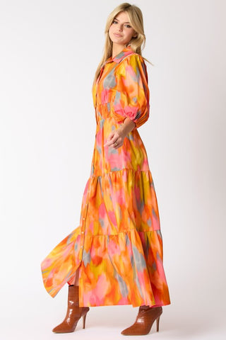 Autumn Sunset Maxi Dress