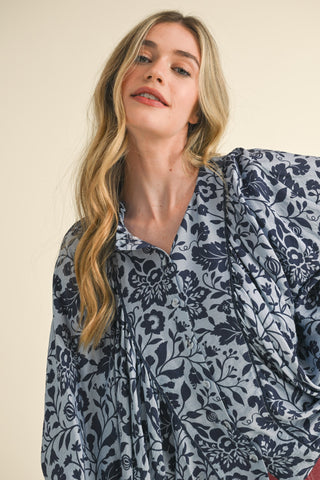 Floral Forecast Button Down Top