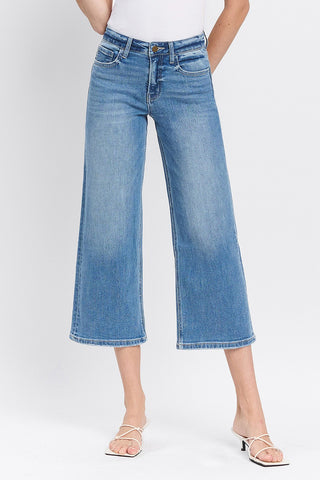 Flying Monkey High Rise Crop Wide Leg Jeans