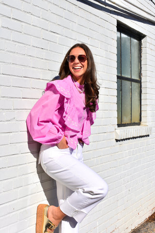 Orchid Affair Ruffle Top