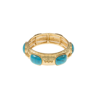 Square Colored Stone Station Bracelet