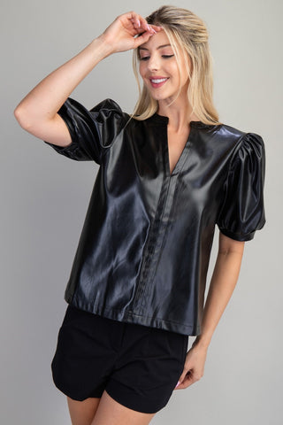 Fierce Energy Faux Leather Top
