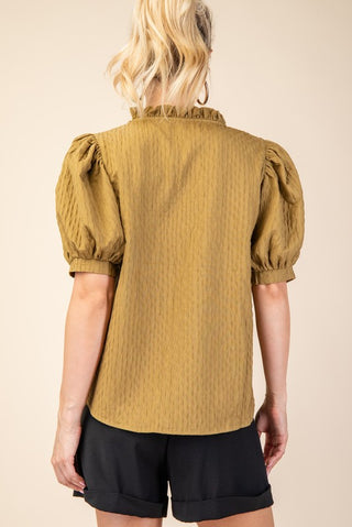 Olive You More Puff Sleeve Top