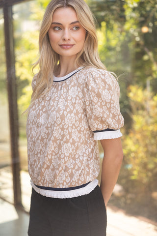 Rosy Romance Short Sleeve Sweater