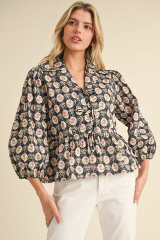 Spring Fling Floral Bow Top