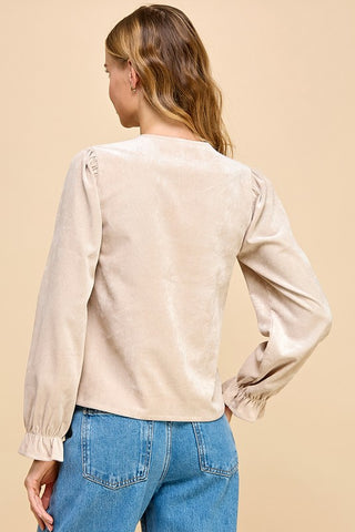 Sassy In Suede Scalloped Top