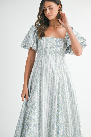 Puff Puff Bloom Floral Midi Dress