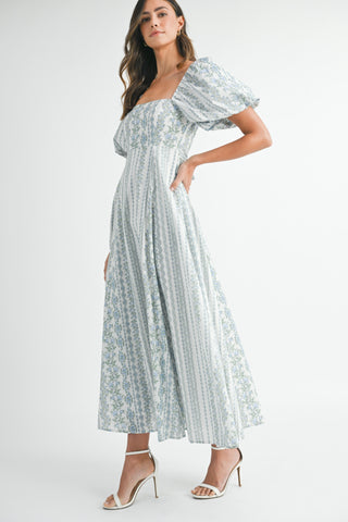 Puff Puff Bloom Floral Midi Dress