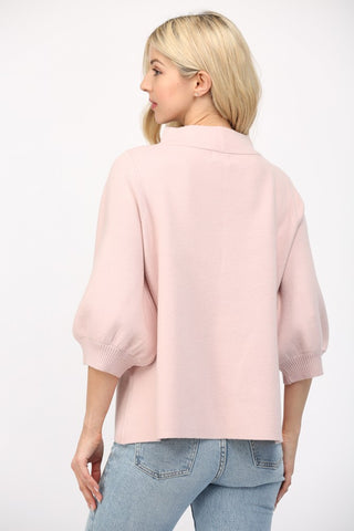 Blush Crush Mock Neck Sweater