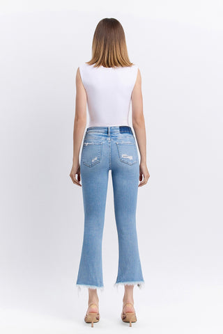 Flying Monkey High Rise Frayed Hem Kick Flare