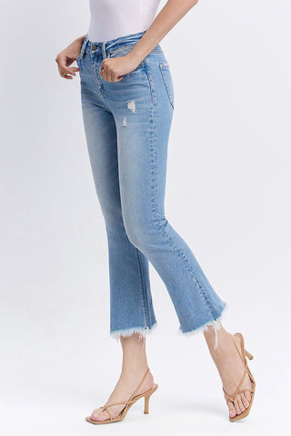 Flying Monkey High Rise Frayed Hem Kick Flare