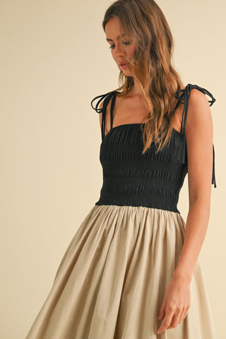 Block Party Contrasted Midi Dress