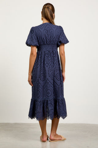 Eyelet It Slide Midi Dress