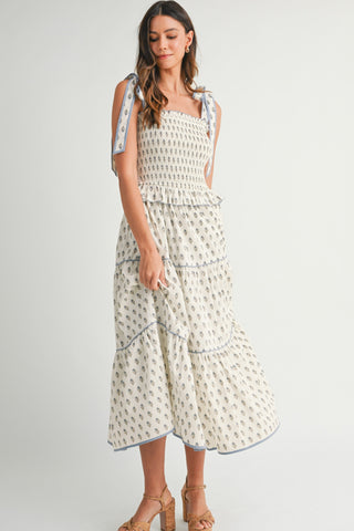 Petal Parade Smocked Midi Dress