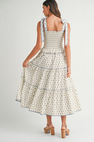 Petal Parade Smocked Midi Dress