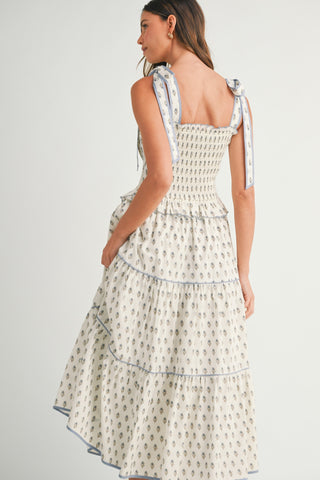 Petal Parade Smocked Midi Dress