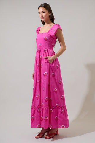 Full Floral Smocked Maxi Dress