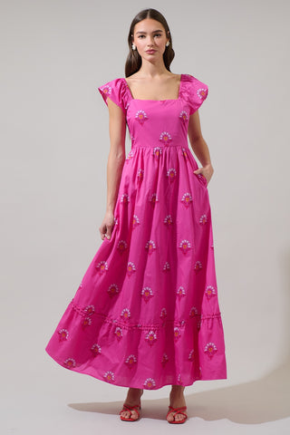 Full Floral Smocked Maxi Dress
