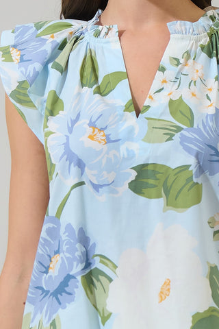 Floral The Win Ruffle Top