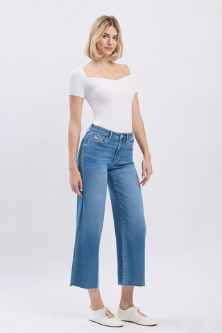 Flying Monkey High Rise Slim Wide Leg Crop Jean