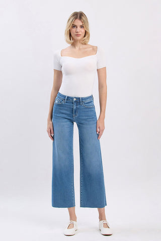 Flying Monkey High Rise Slim Wide Leg Crop Jean