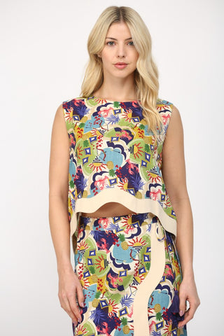 Breezy Does It Printed Top