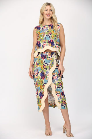 Breezy Does It Printed Skirt