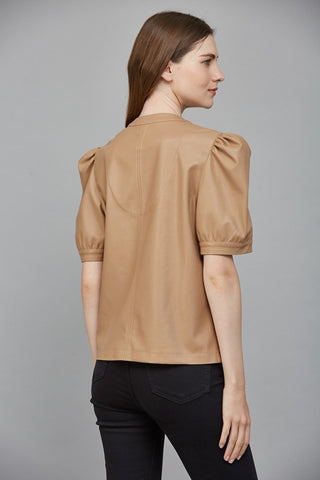 Latte-tude Faux Leather Top
