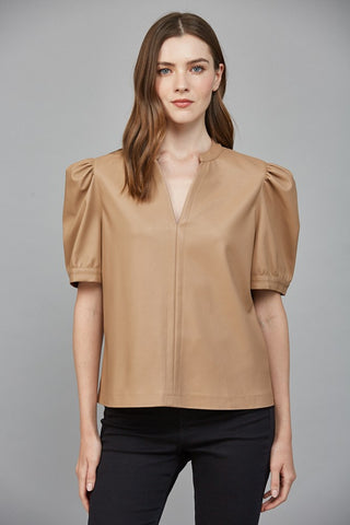 Latte-tude Faux Leather Top