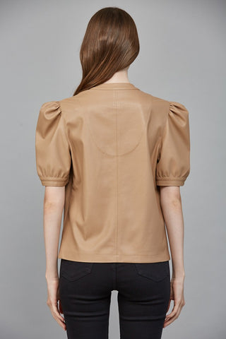 Latte-tude Faux Leather Top