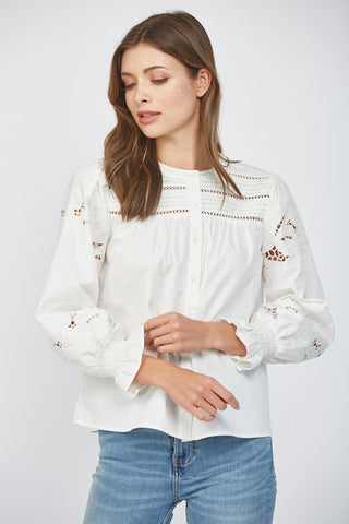 All White Then Lace Top