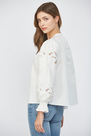 All White Then Lace Top