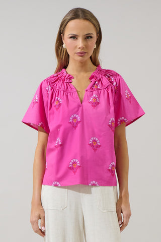 Full Floral Smocked Top