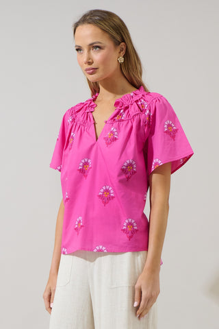 Full Floral Smocked Top