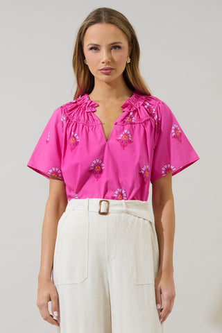 Full Floral Smocked Top
