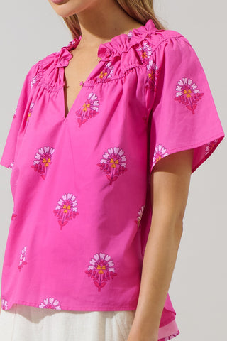 Full Floral Smocked Top