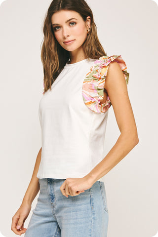 Art & Soul Abstract Sleeve Top