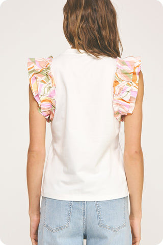Art & Soul Abstract Sleeve Top